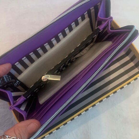 Marc Tetro Wallet Zip Around Vegan Purple Bichon Frisse Dog - Picture 2 of 10